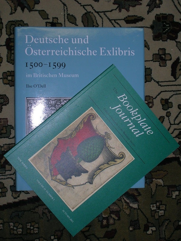 Item #12142 Deutsche und Osterreichische Exlibris 1500-1599. [with] "The Bookplate Journal" New Series, Volume II, Number 2, with English translation of the introduction. Ilse O'DELL.