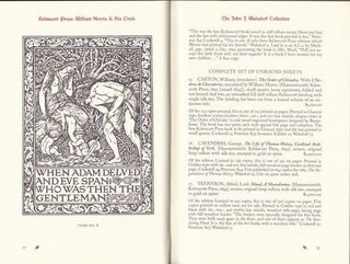 Kelmscott Press, William Morris & His Circle. The John J. Walsdorf Collection with a few additions.