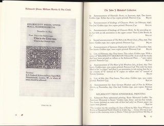 Kelmscott Press, William Morris & His Circle. The John J. Walsdorf Collection with a few additions.