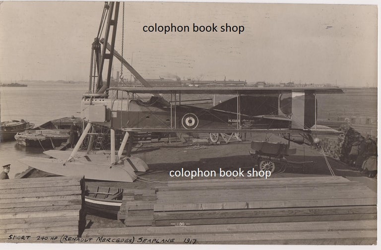 Item #25542 Original contact print photograph of a Short Seaplane. 1917.