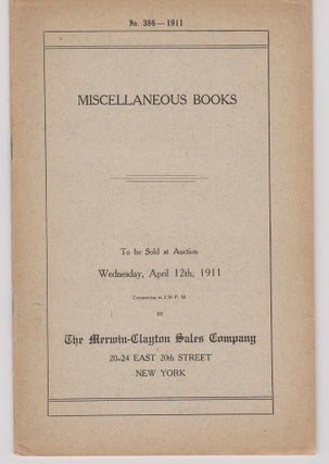 Item #25626 Miscellaneous Books. (Cover title