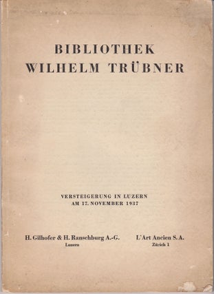 Item #26443 Die Bibliothek des Malers Professor Wilhelm Trubner 1851-1917