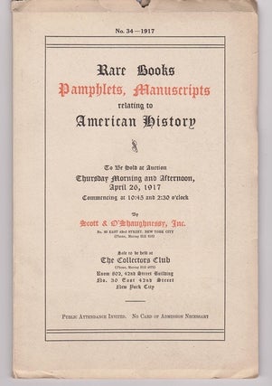 Item #26917 Catalogue of a Collection of Books, Pamphlets, Broadsides, Manuscripts, Letters in...