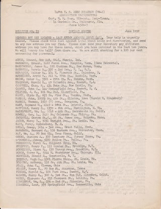 Item #26986 148th U. S. Aero Squadron (WW-I) Association Headquarters. Bulletins No. 13 and 60....
