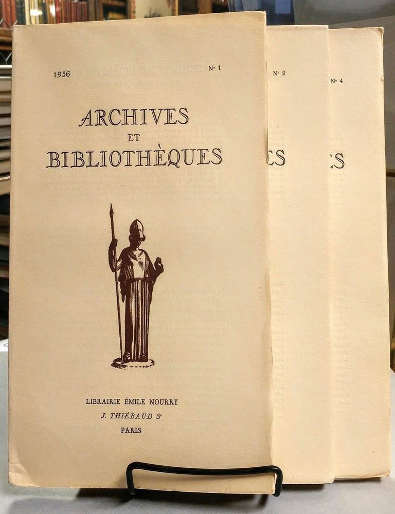 Item #27103 Archives et Bibliotheques. No. 1, No. 2 and No. 4. 1936.