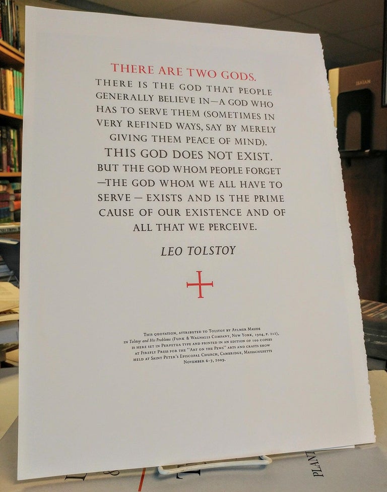 Item #27621 "There Are Two Gods." (Broadside). Leo TOLSTOY.