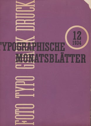 Item #27741 Typographische Monatsblätter zur Förderung der Berufsbildung. Typo - Photo -...
