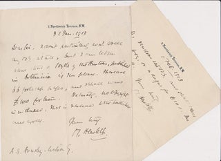 Item #27961 Two Autograph Letters, signed, dated 31 Jan and 1 Feb 1913. Maurice HEWLETT
