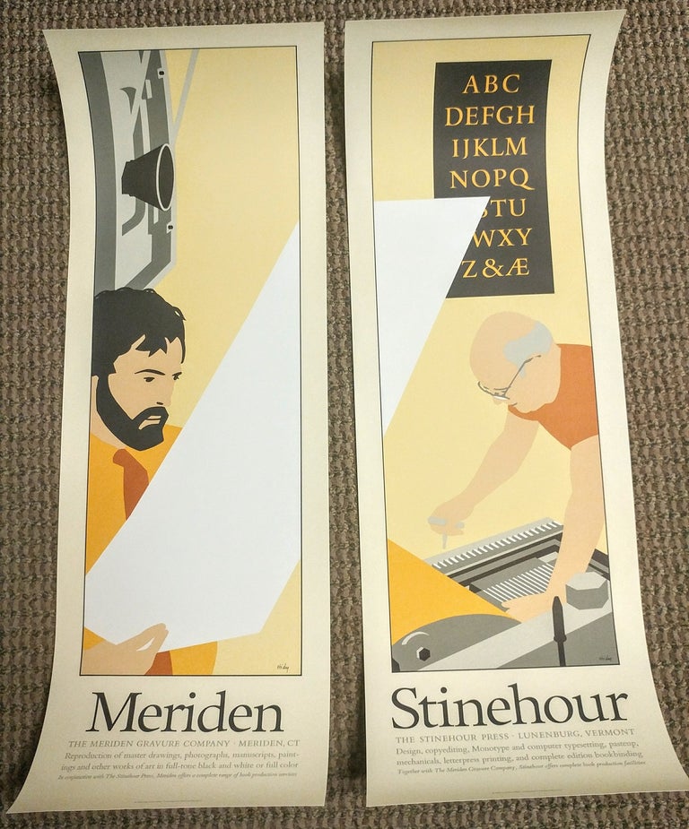 Item #28482 Meriden/Stinehour. Two parts. [Poster]. Lance HIDY.