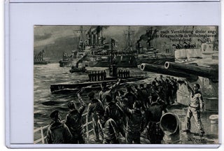 Item #28953 Postcard - "U 9" nach Vernichtung dreier eng-lischer Kriegsschiffe in Wilhelmshaven...
