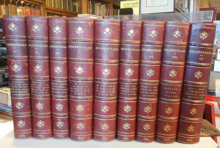 Item #31092 The Works of William Shakespeare. Edited by William George Clark and John Glover. Nine Volumes, complete. William SHAKESPEARE.