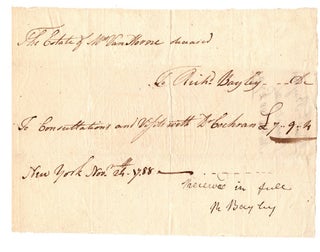 Item #31488 Receipt for payment from the estate of a deceased patient. Dated Nov 24th 1788....