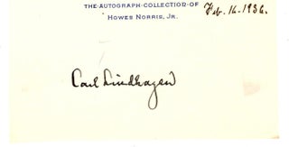 Item #31563 Card, signed. Nobel Committee. Carl LINDHAGEN, 1860 - 1946