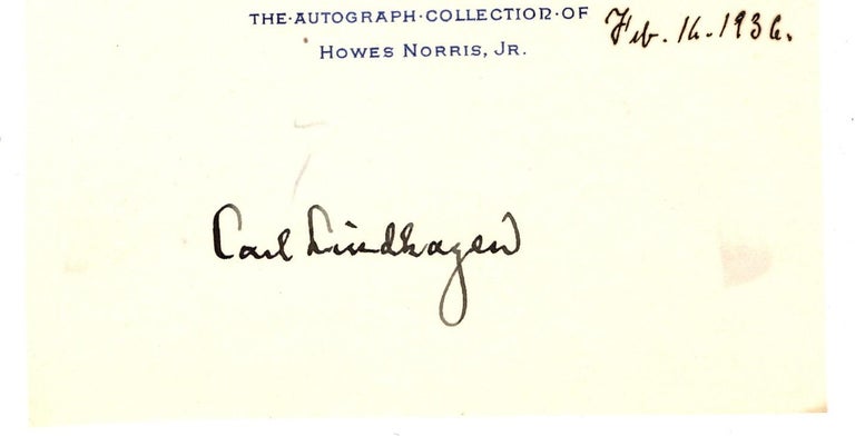 Item #31563 Card, signed. Nobel Committee. Carl LINDHAGEN, 1860 - 1946.