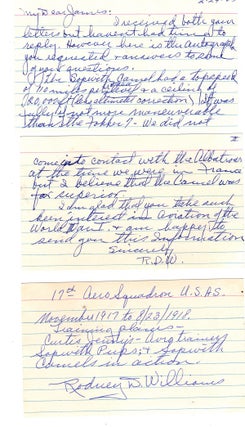 Item #32418 Autograph Letter, signed, written on two 3" x 5" index cards, dated 2.24.63. A third...