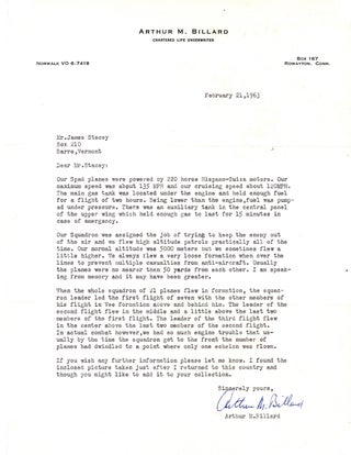 Item #32437 Two full page Typed Letters, signed, dated January 28, 1963. Arthur M. BILLARD