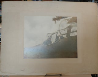 Item #32612 James McCudden stunning war date silver print photograph sitting in his S.E.5a