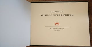 Item #32674 Manuale Typographicum. Hermann ZAPF