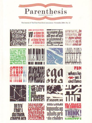 Item #33124 Parenthesis. The Newsletter of The Fine Press Book Association. Number 12. ...
