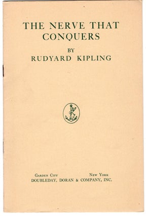 Item #33176 The Nerve That Conquers. Work of British Sailors. Rudyard KIPLING