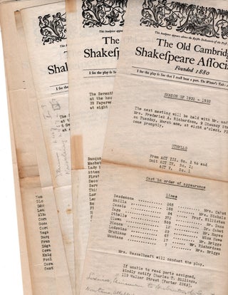 Item #34243 Seven 5 3/4" x 13" broadside announcements for "The Old Cambridge...