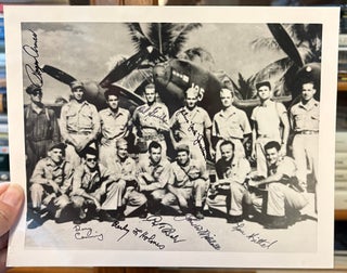 Item #35209 Autographed 8.5" x 11" copyprint photograph of the crew who shot down...
