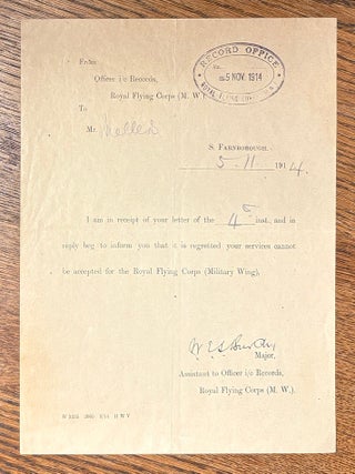 Item #35244 RFC Rejection Notice. (printed