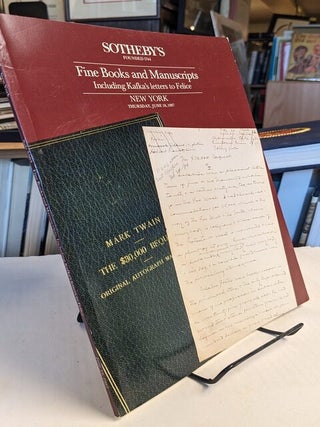 Item #35315 Fine Books and Manuscripts: Including Kafka's Letters to Felice, June 18, 1987