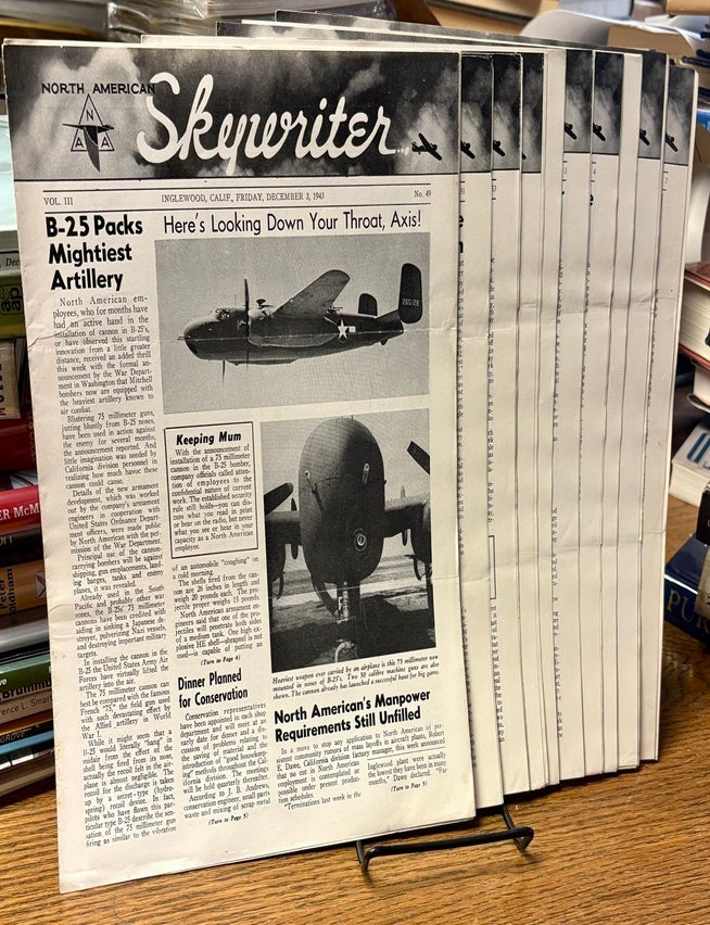 Item #35397 North American Aviation (NAA) Skywriter, 11 issues, 12/3/4,. 12/10/43, 12/17/43, 12/31/43, 1/7/44, 1/14/44, 1/21/44, 1/28/44, 2/4/44, 2/11/44, 2/18/44.